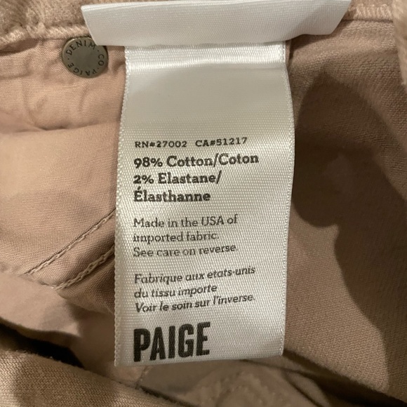 Paige Tan Skyline Ankle Peg Skinny Fit Stretchy Side Waist Jeans Women’s Size 30 - Picture 9 of 9